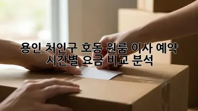 용인 처인구 호동 원룸 이사 예약, 시간별 요금 비교 분석!